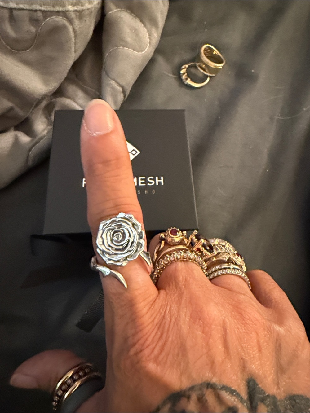 Silver Rose Statement Ring - Silver Floral Band